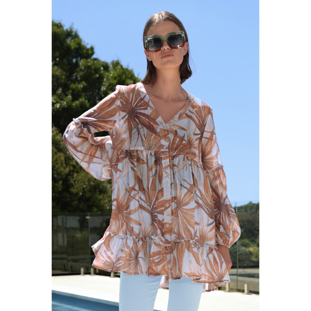 Curate - Take Cover Top - Sky Blue Palm