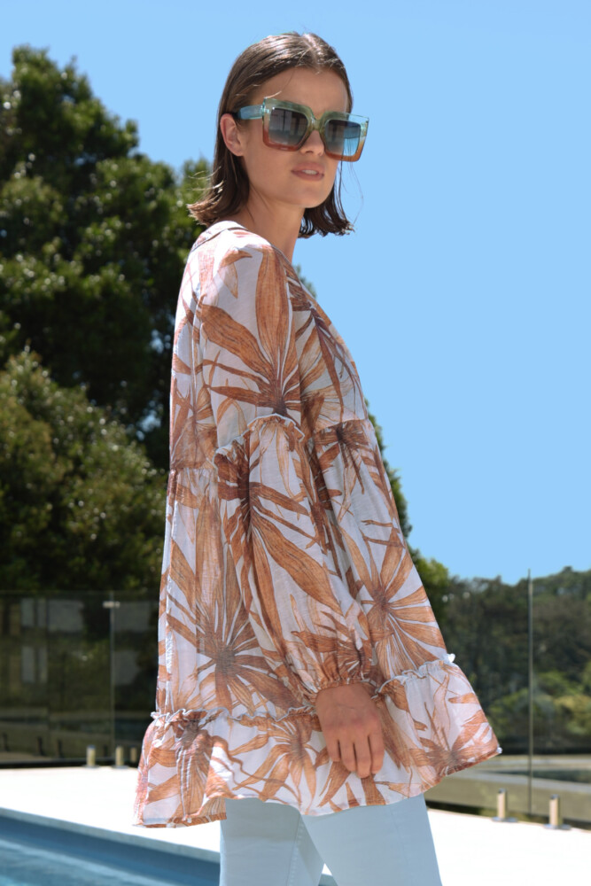 Curate - Take Cover Top - Sky Blue Palm - Image 2