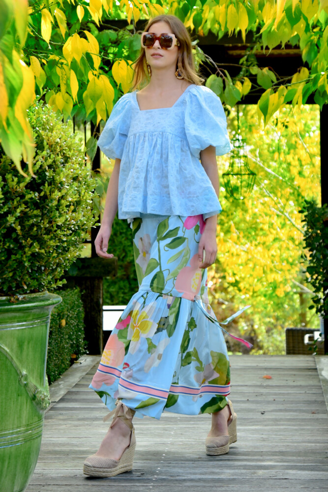 Trelise Cooper - Wise Ties Skirt - Blue Floral - Image 2