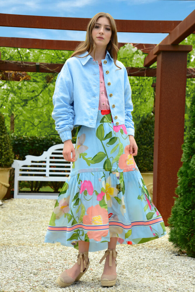 Trelise Cooper - Wise Ties Skirt - Blue Floral - Image 3