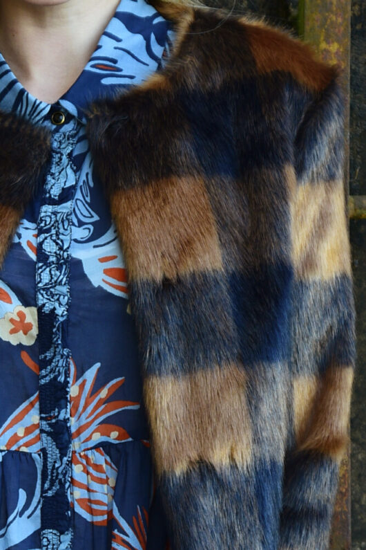 Coop - Crazy Fur You Jacket - Navy Check - Image 3