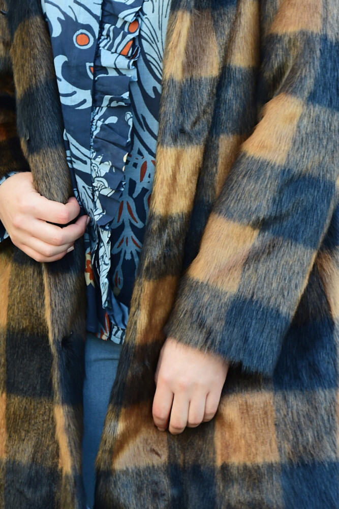 Coop - Longing Fur You Coat - Navy Check - Image 3