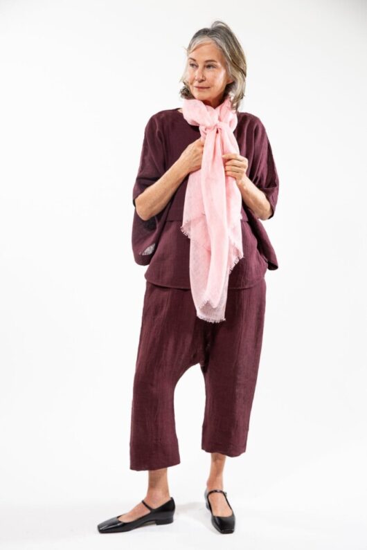 Eva's Sunday - Linen Gauze Scarf - Mellow Rose - Image 3