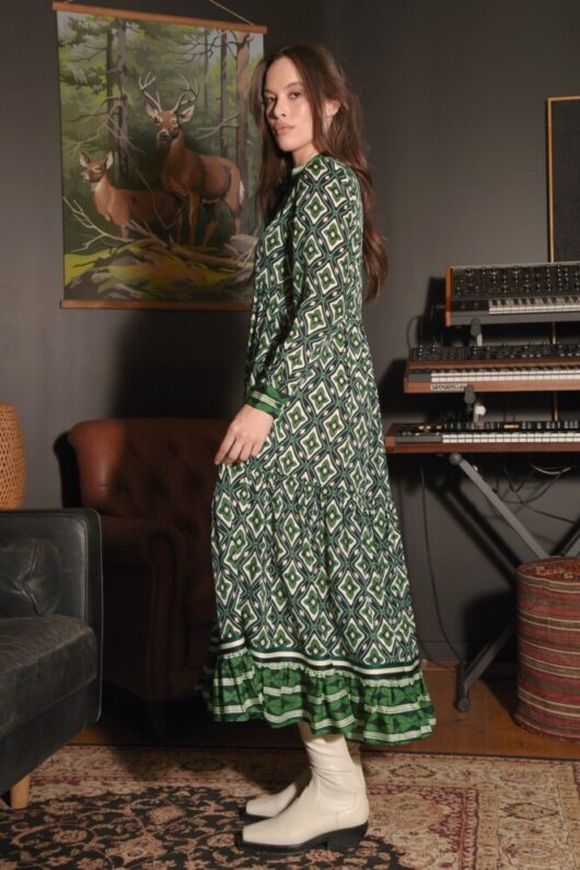 Cooper - Dressing Game Dress - Green Geo - Image 2