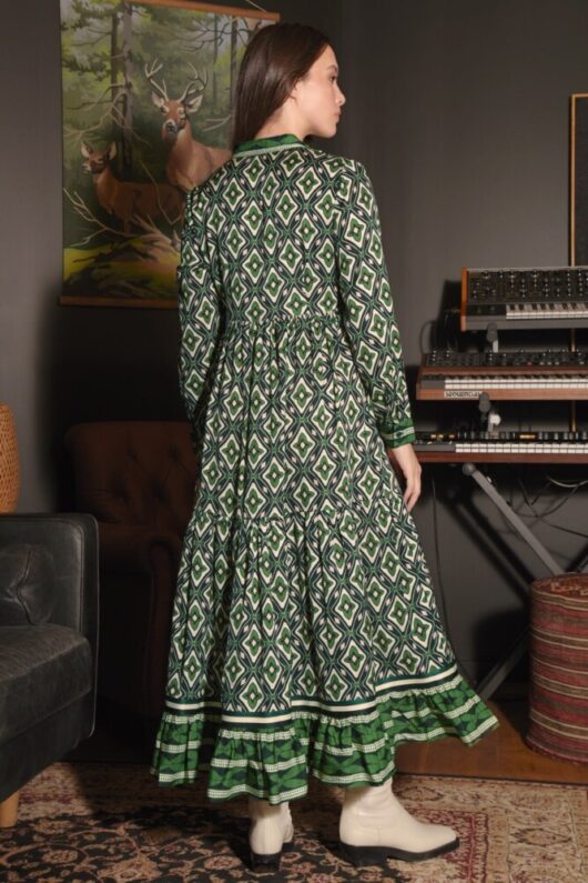 Cooper - Dressing Game Dress - Green Geo - Image 3
