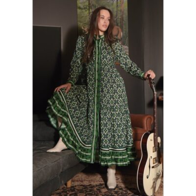 Cooper - Dressing Game Dress - Green Geo