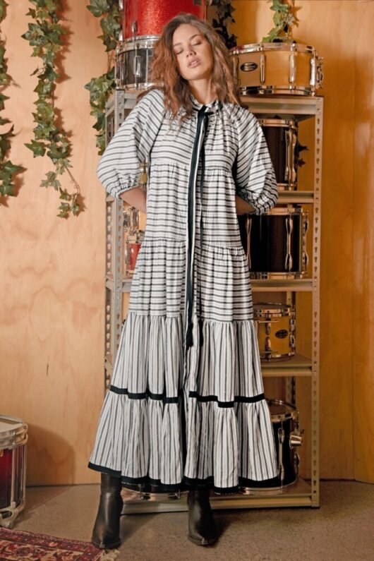 Cooper - Play By Tier Dress - Onyx Stripe - Image 2