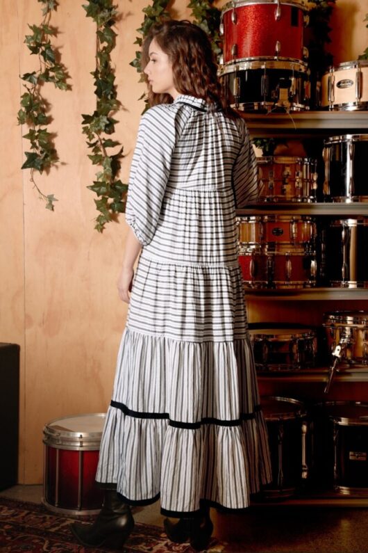 Cooper - Play By Tier Dress - Onyx Stripe - Image 3