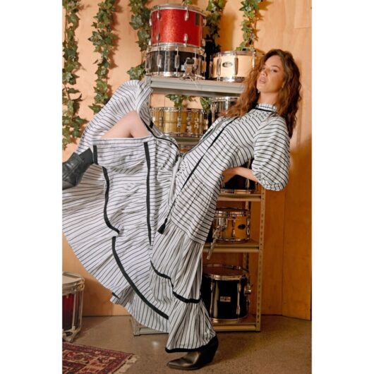 Cooper - Play By Tier Dress - Onyx Stripe