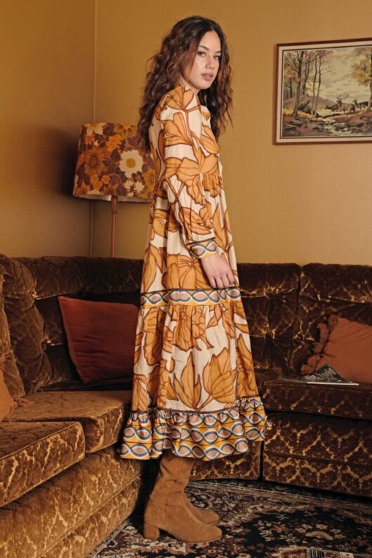 Cooper - Dressing Game Dress - Caramel Print - Image 2