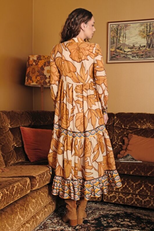 Cooper - Dressing Game Dress - Caramel Print - Image 3