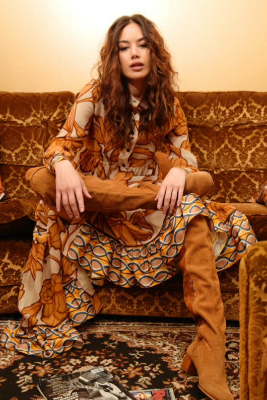 Cooper - Dressing Game Dress - Caramel Print - Image 5