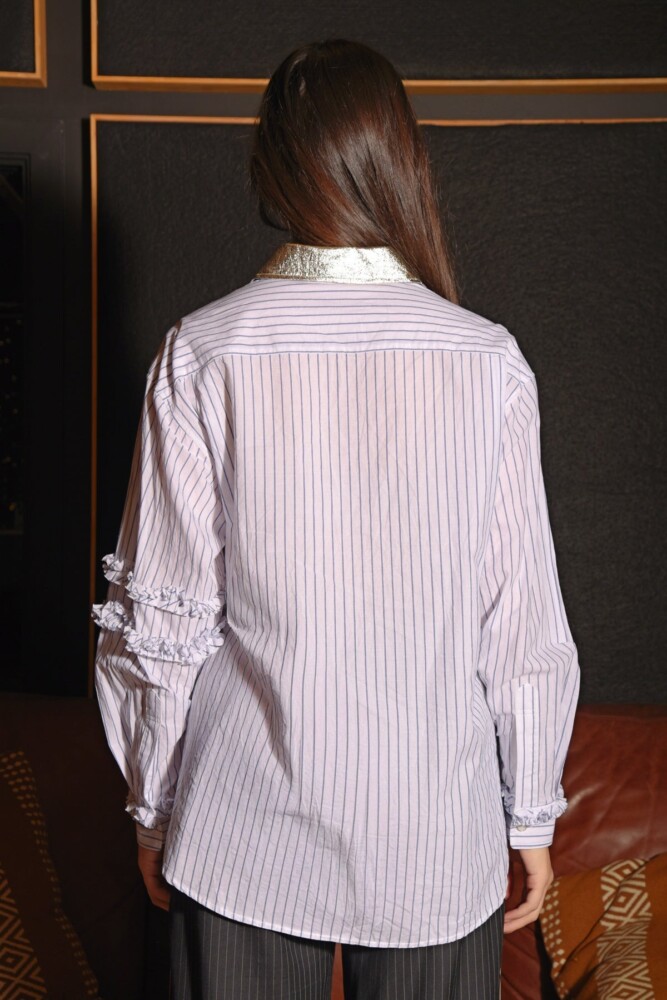 Cooper - Gold Wave Shirt - White Stripe - Image 3