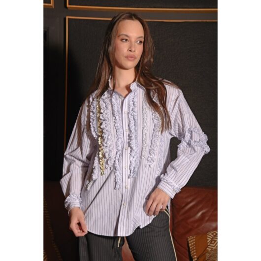 Cooper - Gold Wave Shirt - White Stripe
