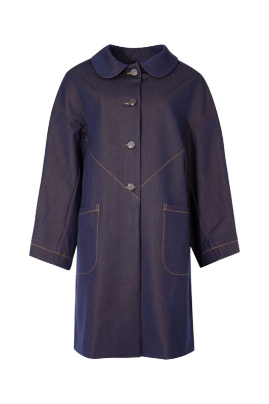Cooper - Hot Air Cocoon Coat - Denim/Gold - Image 8