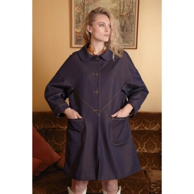 Cooper - Hot Air Cocoon Coat - Denim/Gold