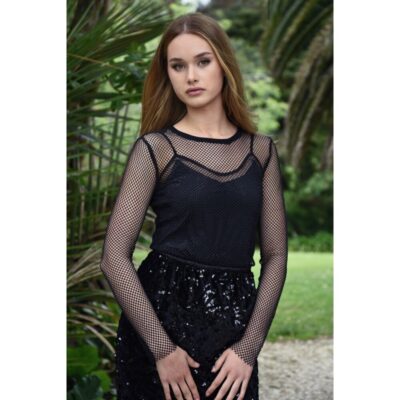 Coop - Mesh Network Top - Black