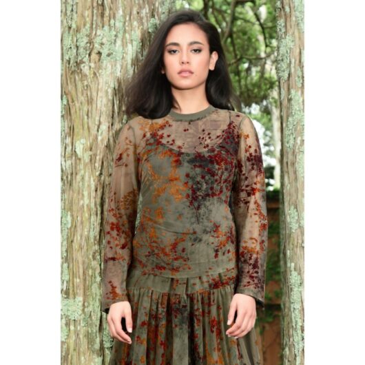Curate - Never Tee Late Top - Khaki Mesh