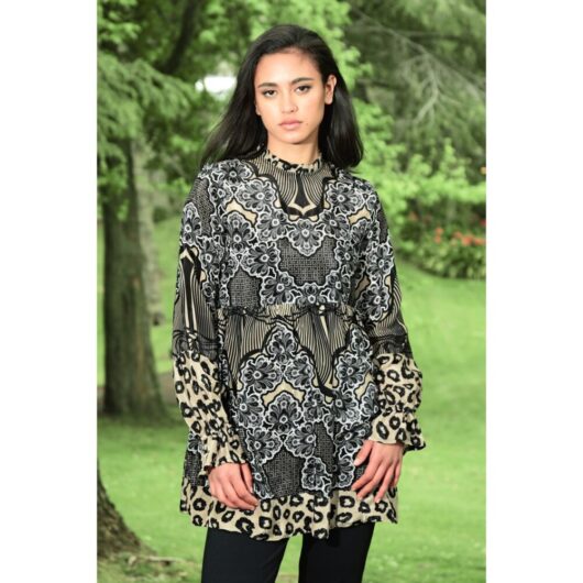 Curate - Top Shelf Top - Mocha Print