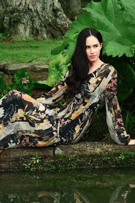 Curate - Artful Elegance Dress - Black Print - Image 3