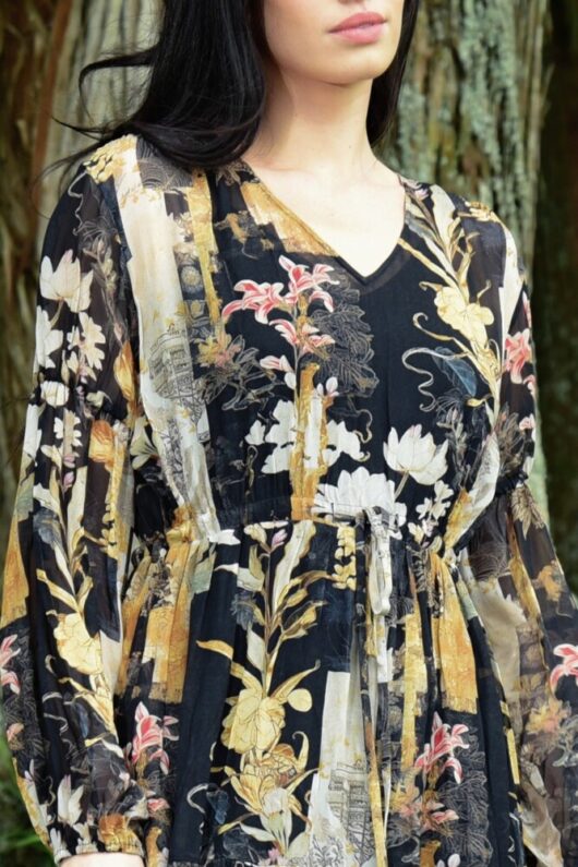 Curate - Artful Elegance Dress - Black Print - Image 4