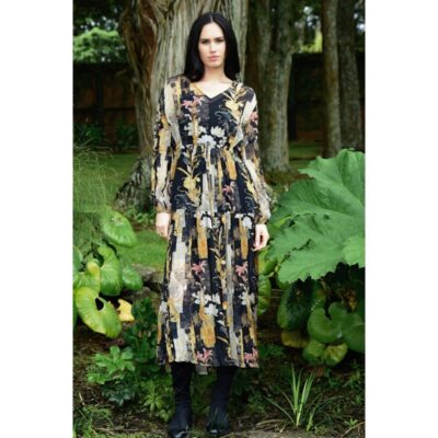 Curate - Artful Elegance Dress - Black Print