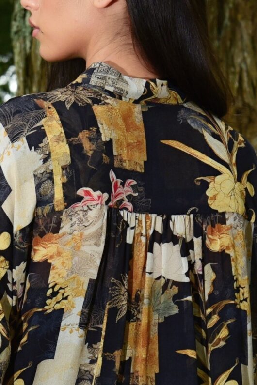 Curate - Button Up Buttercup Blouse - Black Print - Image 4