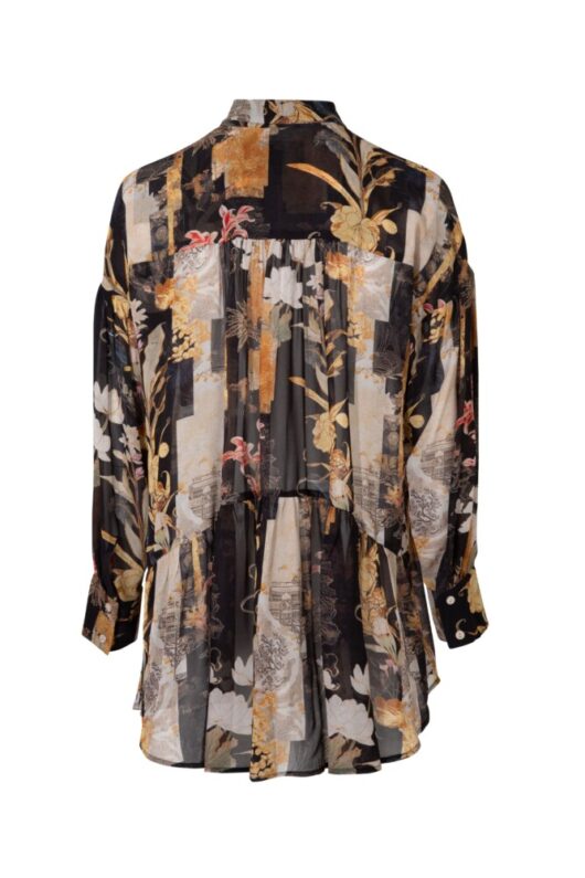 Curate - Button Up Buttercup Blouse - Black Print - Image 6