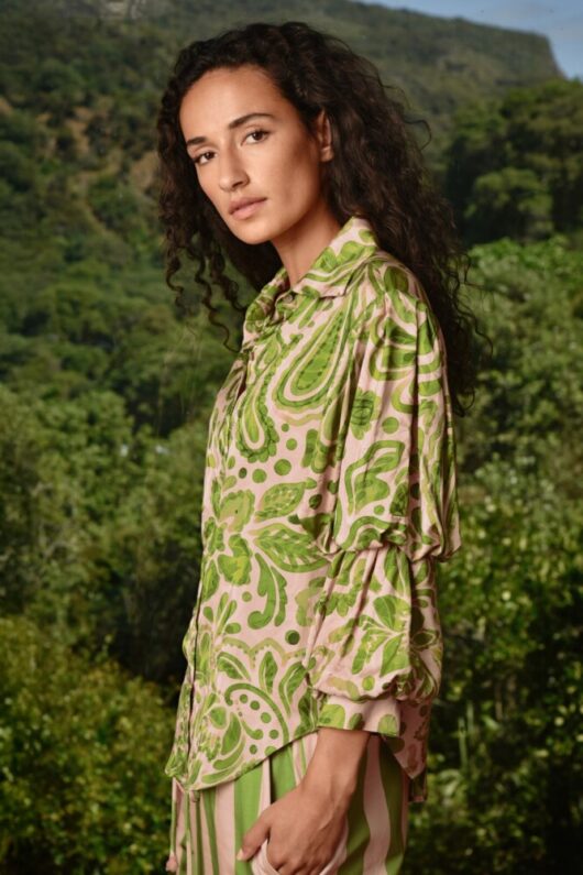 Cooper - Pleat and Greet Blouse - Blush/Green Floral - Image 2