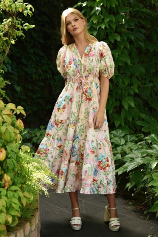 Coop - Ruche Around Dress - Blush Floral - Image 2