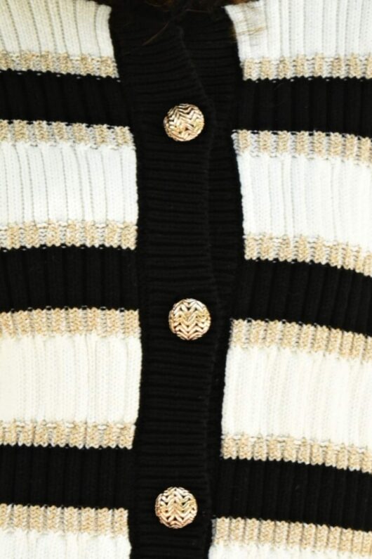 Coop - Going for Gold Cardigan - Black Stripe - Image 4