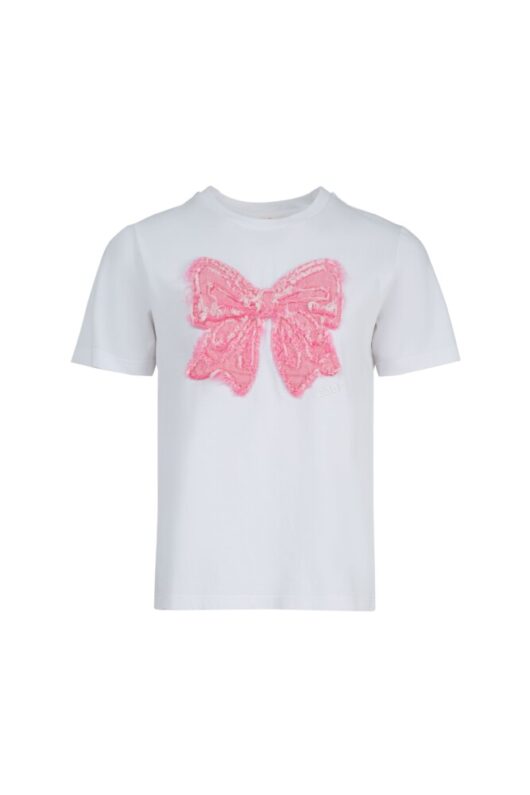 Coop - Simply Bowtiful T-shirt - White/Pink - Image 5