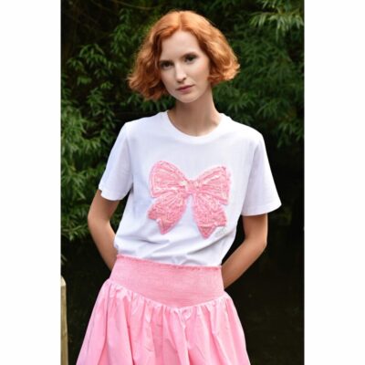 Coop - Simply Bowtiful T-shirt - White/Pink