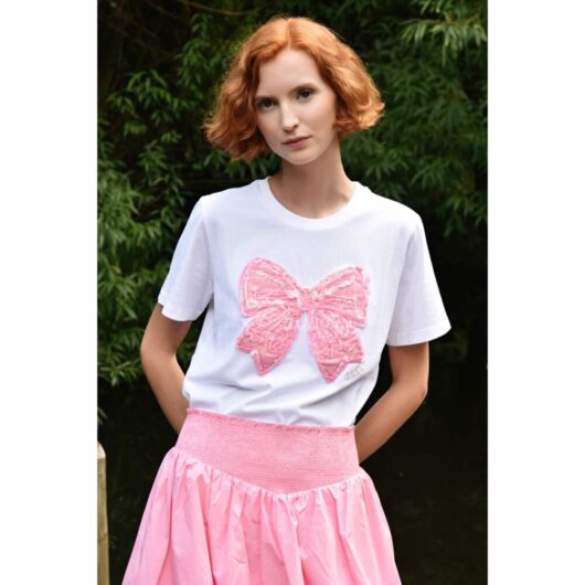 Coop - Simply Bowtiful T-shirt - White/Pink