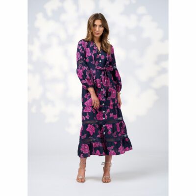 Loobie's Story - Indie Midi Dress - Indigo Multi