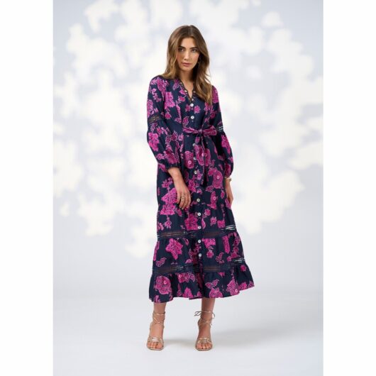 Loobie's Story - Indie Midi Dress - Indigo Multi