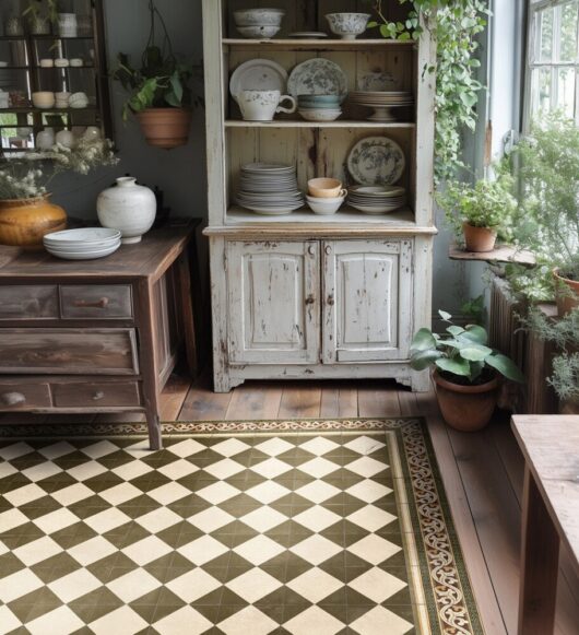 Beija Flor - Gambit Olive Vinyl Rug - Image 2