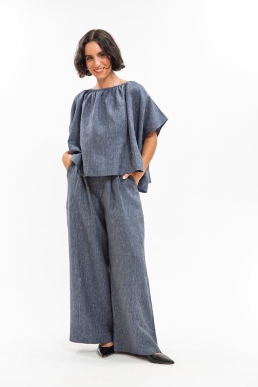 Eva's Sunday - Poppy Top - Navy Stripe - Image 2