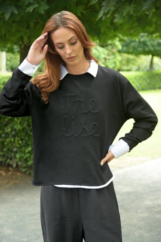 Trelise Cooper - Emboss Lady Sweatshirt - Black - Image 2
