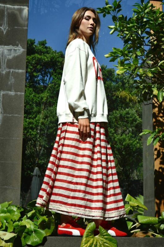 Cooper - Forward Motion Skirt - Red/Natural - Image 2