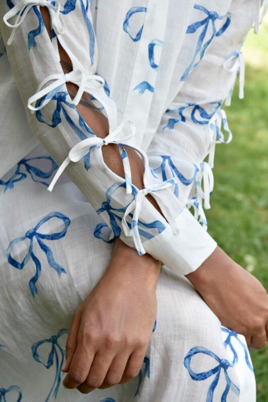 Coop - Here We Bow Again Dress - Blue and White - Image 4