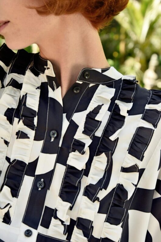 Coop - Shuffle and Ruffle Shirt - Black/Cream - Image 4