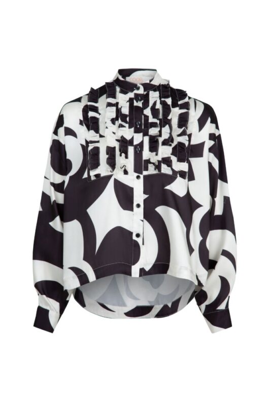 Coop - Shuffle and Ruffle Shirt - Black/Cream - Image 5