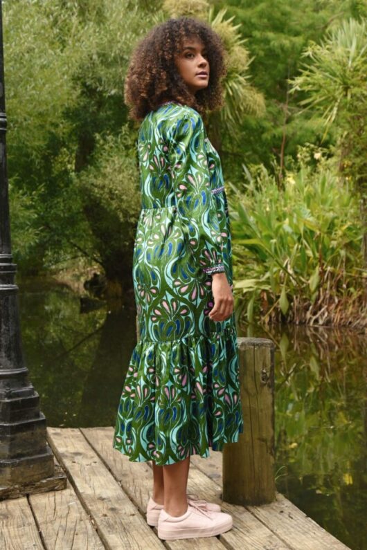Coop - Tier She Goes Dress - Blue/Green - Image 2