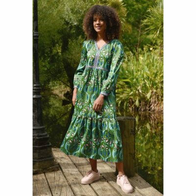 Coop - Tier She Goes Dress - Blue/Green