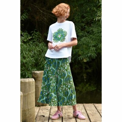 Coop - Skipped a Pleat Skirt - Blue/Green