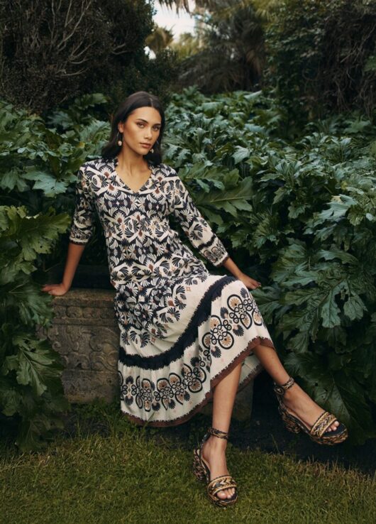 Loobie's Story - Zoe Midi Dress - Ecru - Image 3