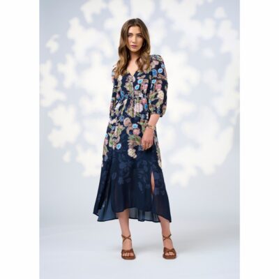 Loobie's Story - Maeve Midi Dress - Indigo Multi