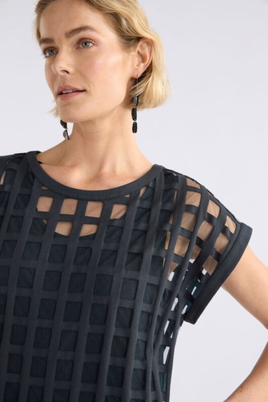 Elk - Grid Burnout Midi Dress - Space Blue - Image 2