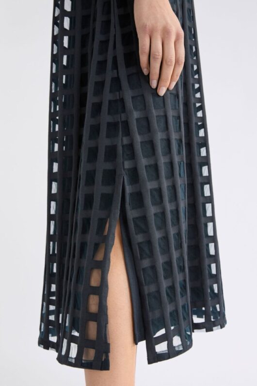 Elk - Grid Burnout Midi Dress - Space Blue - Image 3